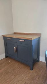 Solid Butchers Block Kitchen Island. Sideboard. Heavy Sturdy