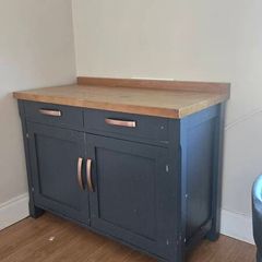 Solid Butchers Block Kitchen Island. Sideboard. Heavy Sturdy