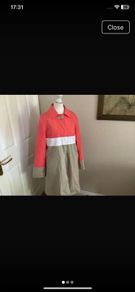 Fran & Jane dressy light jacket size 10 coral/cream/taupe