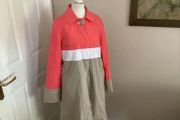 Fran &amp; Jane dressy light jacket size 10 coral/cream/taupe