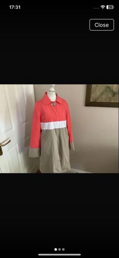 Fran & Jane dressy light jacket size 10 coral/cream/taupe