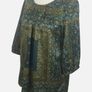 Jensen Ladies Green Satin Tunic Blouse Floral & Paisley Print Uk 14 Includes Postage Image 3