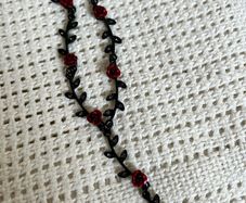 Black Red Rose Necklace