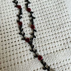 Black Red Rose Necklace