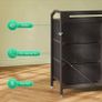 Black Chest of Drawers Bedroom, 8 Large Fabric Drawers, 110x30x88 Image 2