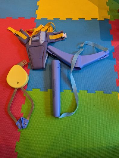 Activity gym, tummy time pillow, baby bath, door jumper