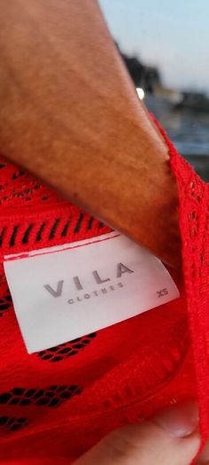 Vila red lace blouse Vistasia
