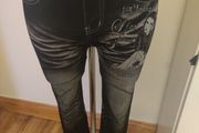 Denim look leggings size UK12/14 EU40/42 Postage included