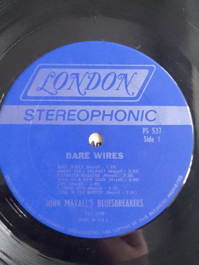 John Mayall & The Bluesbreakers - Bare Wires Vinyl LP (1968) US 1st Pressing Gatefold Sleeve Blues Rock VG+