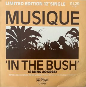 Musique - In The Bush. Limited Edition twelve inch disco single. Pioneering 1978 release.  Also features remix by Francois K. Plays perfectly and great condition.
