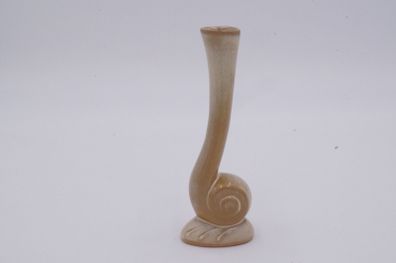 Vintage Frankoma Pottery 31 Snail Flower Bud Vase Plainsman Brown Satin