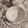 16 pieces set Rare find Johnson Brothers Ironstone  Snow White Pattern 1H1, Vintage Set Of 4 cups and saucers with side plates ,milk jug ,sugar bowl and large oval platter plate Swirl Edge, Platinum Trim Image 3