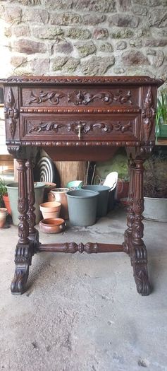 Antique ladies french seweing Chest oak early 1930s  Beautiful