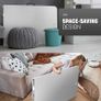 6ft Folding Table with White Rattan Patterned Top,180x70x74cm  Sturdy Metal Frame, Waterproof, Portable & Easy Assembly Ideal for Parties, BBQs, Camping (White Rattan) Image 5
