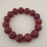 Vintage Melon Shape Carnelian Agate Beads Bracelet Image 2