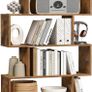 6-Tier Bookcase, 24 x 70 x 191.6 cm, Room Divider, Cube Display Shelf, Freestanding Storage Shelf, Modern Style, for Living room, Bedroom, Office, Rustic Brown Image 2