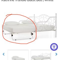 Harvey Norman Kathrine Trundle Guest Bed FRAME only White SINGLE