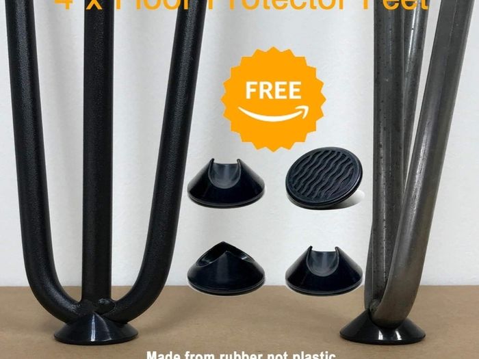 DT IRONCRAFT 30cm Black Steel Hairpin Furniture Legs (Set of 4)