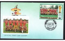 1986 St Vincent First Day Cover for Mexico Football (FIFA) World Cup 86 Featuring Canada Team First Day Cover (FDC). Cover Code 01-0871