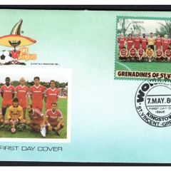 1986 St Vincent First Day Cover for Mexico Football (FIFA) World Cup 86 Featuring Canada Team First Day Cover (FDC). Cover Code 01-0871
