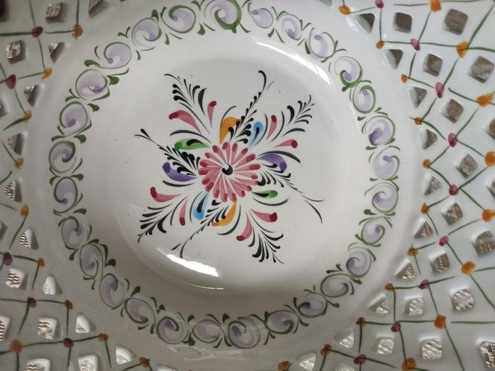 Vintage Hand-Painted Ceramic Fruit Bowl Made in Portugal