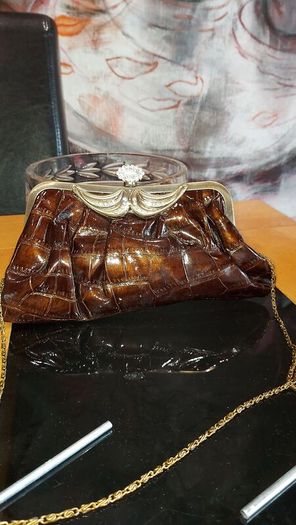 Faux Leather  clutch/ shoulder bag .