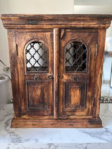 Rustic Indian Jali Solid Wood Cabinet / Accent Sideboard / TV Stand