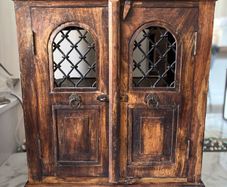 Rustic Indian Jali Solid Wood Cabinet / Accent Sideboard / TV Stand