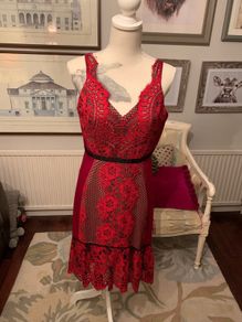 Three Floor Dress in Red lace, perfect condition , UK 12.
