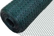 Chicken Wire Mesh Roll, PVC Coated Hexagonal Wire Mesh Fencing, Wire Poultry Netting, 1m x 25m, Hole Size: 25mm, Green (FREE POSTAGE)