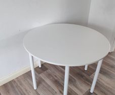 IKEA Round White Table (DIY/Assembled) 2 To 4 Seats