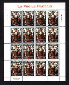 2010 Ireland St Patrick's Day (St. Patrick's Cathedral, Co. Armagh) Commemorative Stamps Sheetlet Plate 1A1A1A1A Mint Never Hinged (MNH)