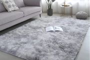 Large Grey Rugs Living Room 120x160cm Shaggy Carpet for Bedroom Washable Anti Slip Shaggy Soft Area Rug, Modern Fluffy Carpets Floor Mat Beside Carpet for Kids Living Room
