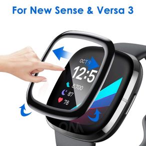 Screen Protector for Fitbit Versa 3 & Sense 3D Curved Edge Full Coverage Soft Protective Film for Fitbit Versa 3 (Not Glass)