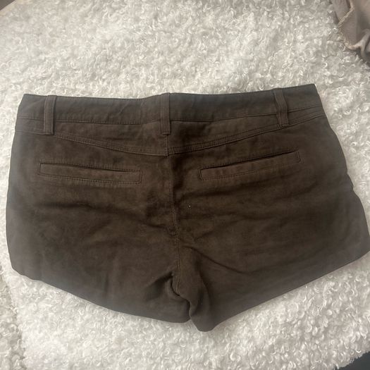 Allsaints Brown 100% Leather Darwin Shorts W 29"