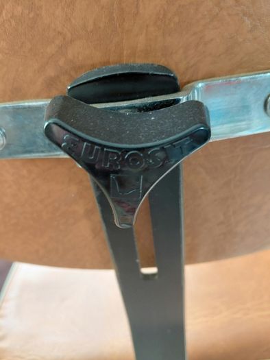 Antique office chair brown leather with extra cushion