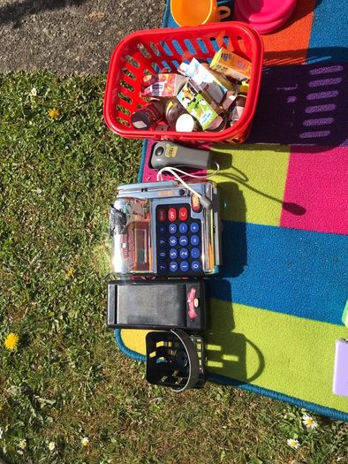 Kids sweet shop and cash register toy