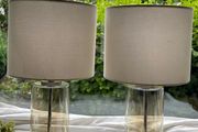 Matching Pair of Modern Glass Table Lamps