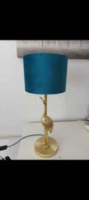 Teal Curtains & lamp & lamp shade