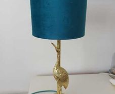 Teal Curtains & lamp & lamp shade