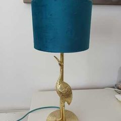 Teal Curtains & lamp & lamp shade