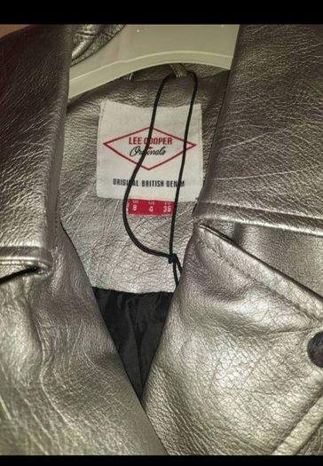 ladles / teen Lee Cooper silver metallic biker jacket