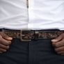 Premium Embossed Genuine Leather Belt Stylish Vintage Designer Belt Durable Formal & Casual Waist Belt Image 5