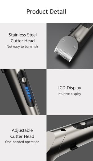 Professional Electric Trimmer For men With LED Screen Washable Rechargeable Men Strong Power Steel Cutter Head