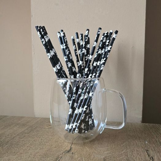 25 Halloween straws ghost pattern
