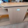 Modern Glass TV Stand/Coffee Table with shelves with wheels - Wood & Glass Design Image 3