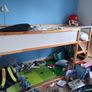 ikea kura kids bed with led lights, storage at end and mattresses Image 2