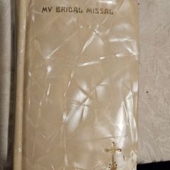 Vintage Mother Of Pearl 1950's Catholic Bridal Prayer Book. In GOOD CONDITION.  SEE PHOTOS FOR SAME.
