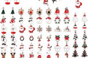 MASSIVE SALE 84P Christmas Enamel Gold Charms for Jewelry Making, Assorted Gold Charms for Christmas Snowflake Snowman Tree Hat DIY Necklace Bracelet Earrings Making Crafting Decoration