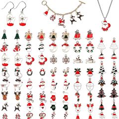 MASSIVE SALE 84P Christmas Enamel Gold Charms for Jewelry Making, Assorted Gold Charms for Christmas Snowflake Snowman Tree Hat DIY Necklace Bracelet Earrings Making Crafting Decoration